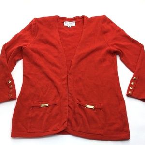 St John Collection by Marie Gray Red Cardigan M